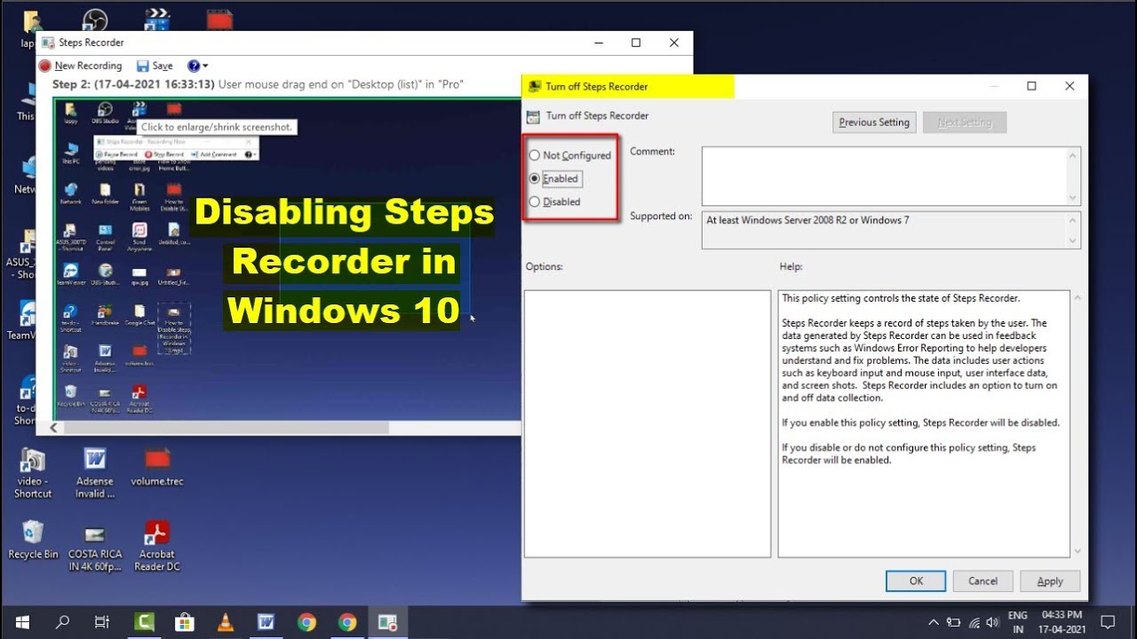 How to Disable Steps Recorder in Windows 10 YouTube