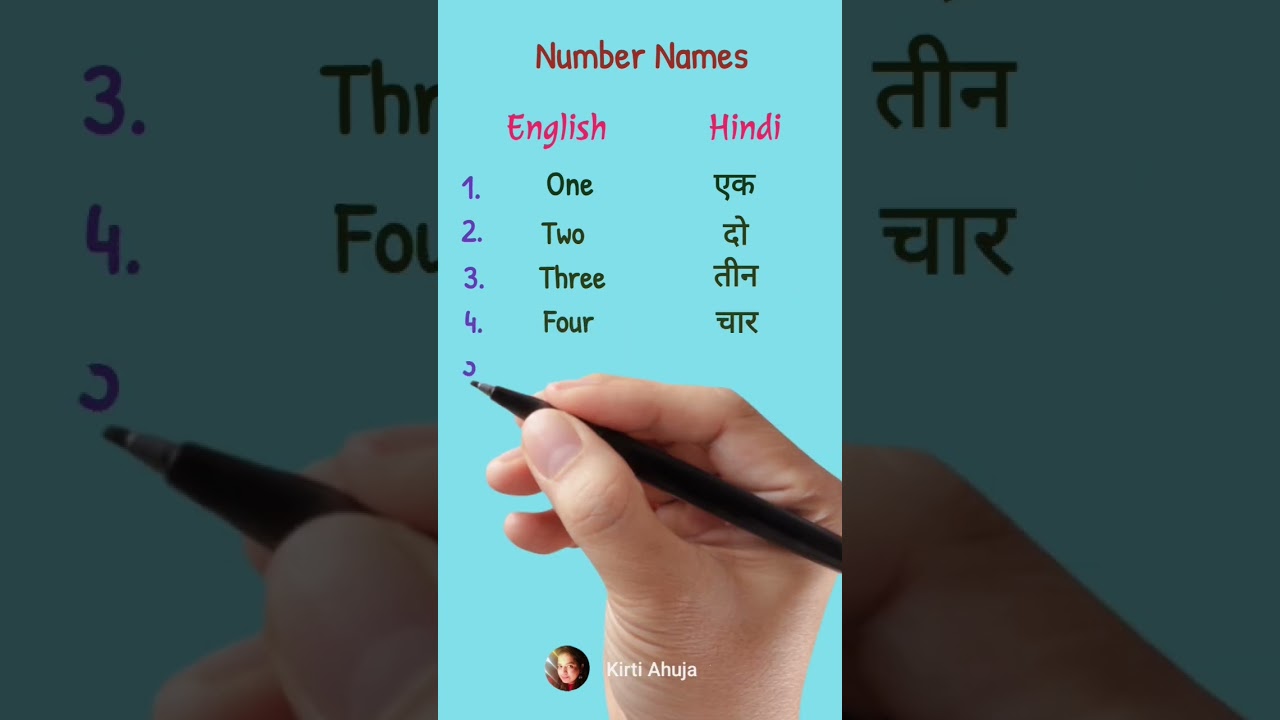 Learn Number Names in Hindi and English in seconds 