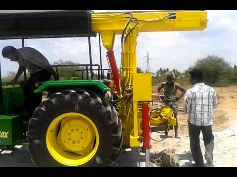 John Deere Borewell Rig Mounting And Piling Machine Youtube