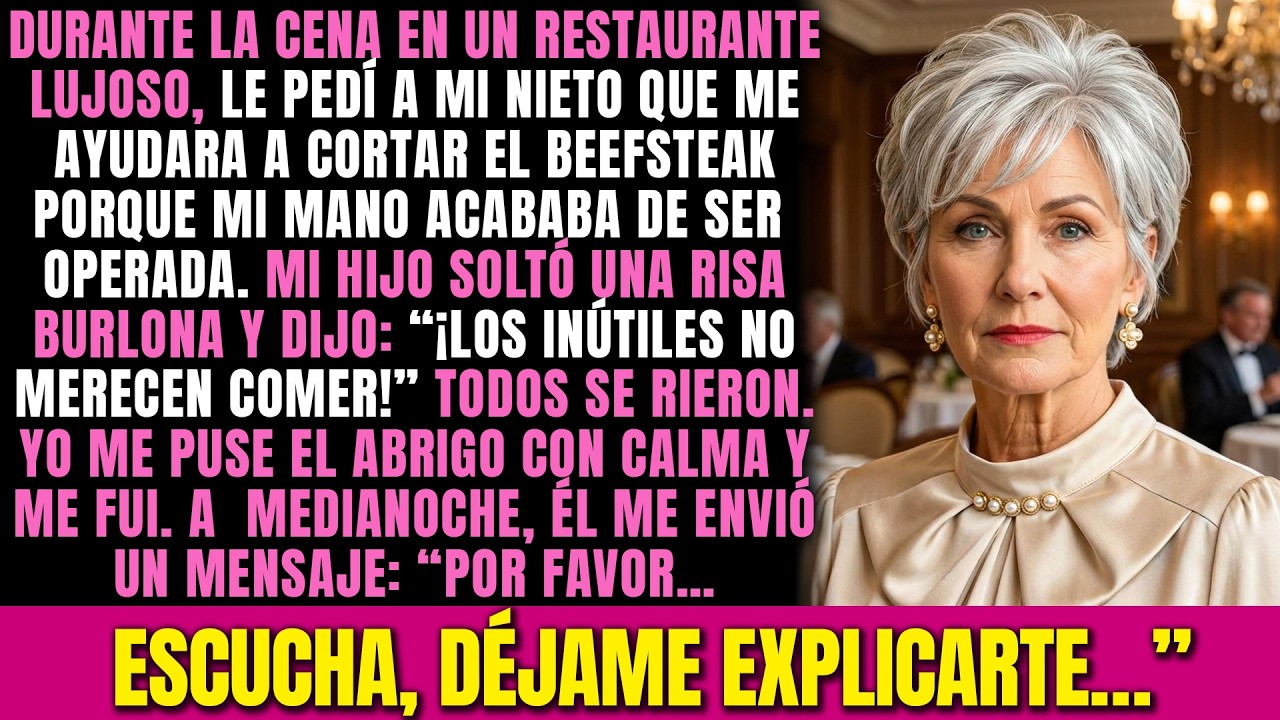 Mi hijo se burló cuando le pedí a mi nieto que me ayudara a cortar el bistec. A medianoche,…