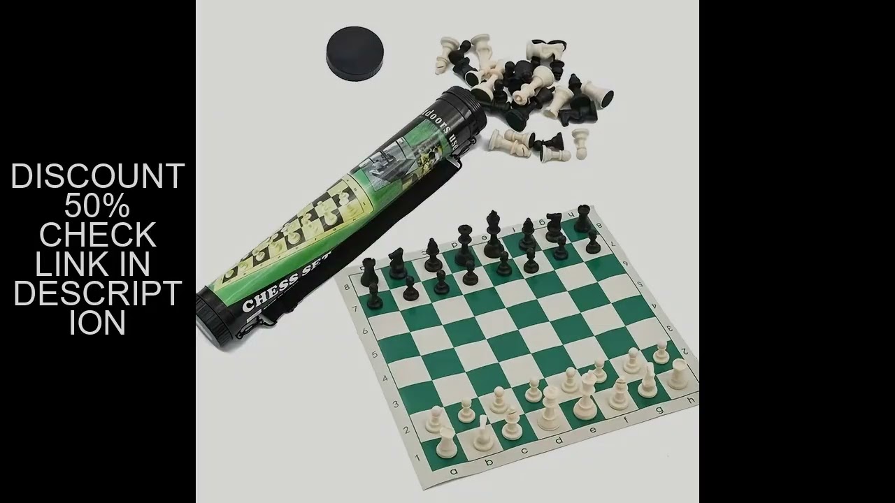 Outdoor Travel Portable Chess Set Barrel Folding Chessboard Plastic Chess Pieces Family Board Games