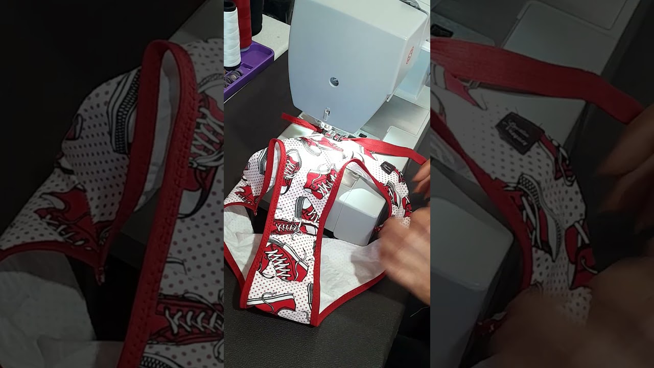 Calcinha básica feita na máquina doméstica