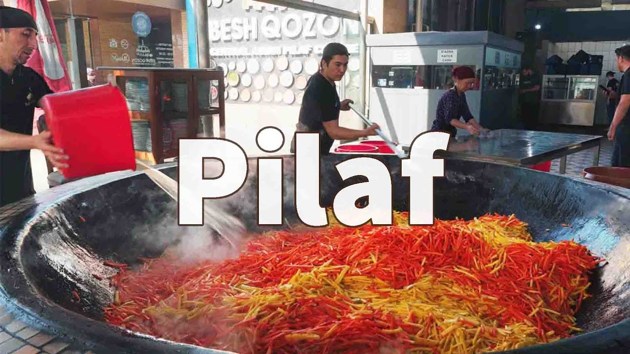 GIANT UZBEK PILAF Street Food In UZBEKISTAN YouTube