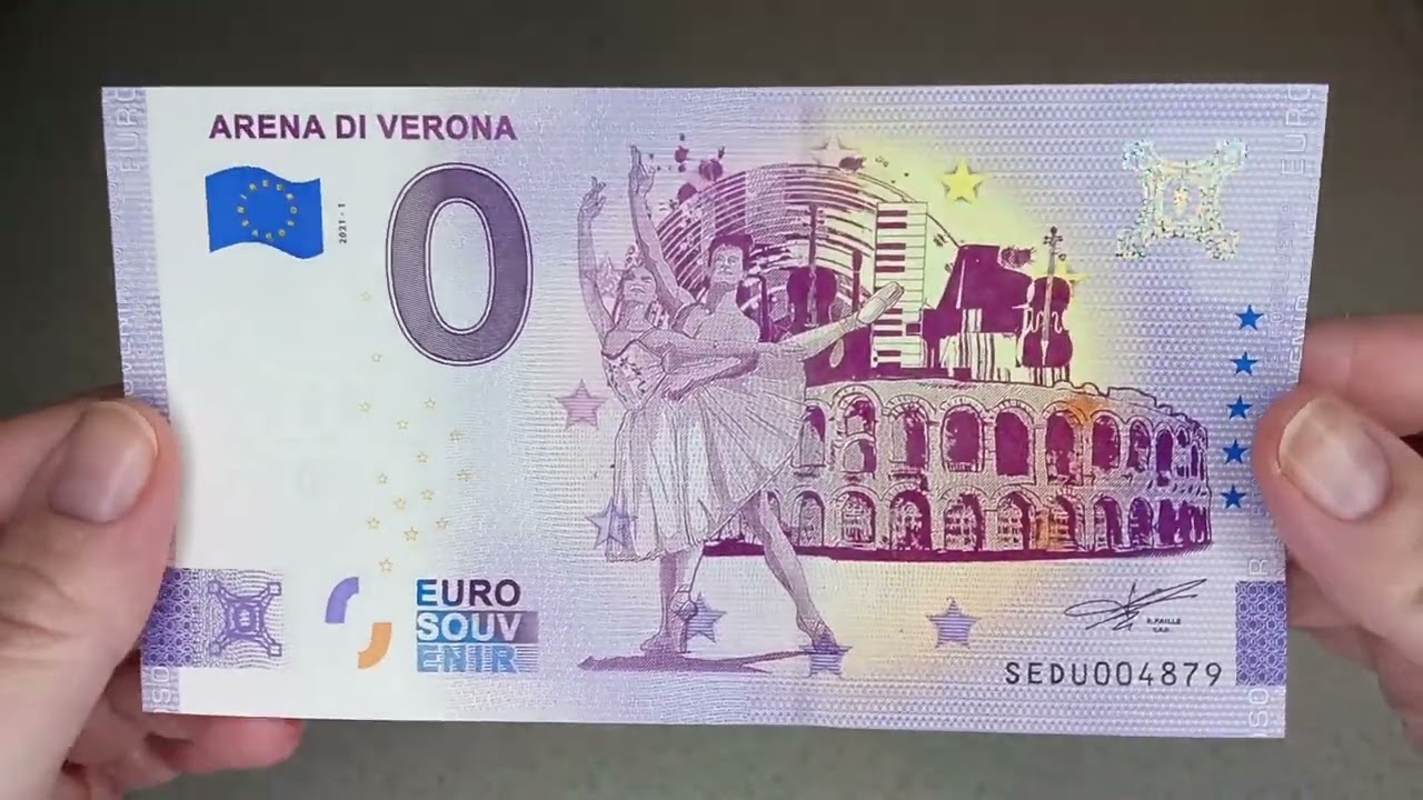 LA MIA NUOVA BANCONOTA ZERO EURO DI VERONA ITALIA SOUVENIR BANKNOTE ITALY