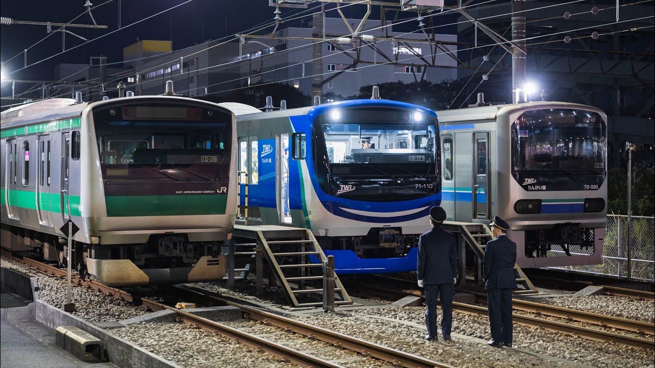 【りんかい線新型車両71-000形！！初本線自走！】 東京臨海高速鉄道りんかい線71-000形 ﾄﾘZ11編成 東臨運輸区(八潮車両基地)にて入れ替え作業