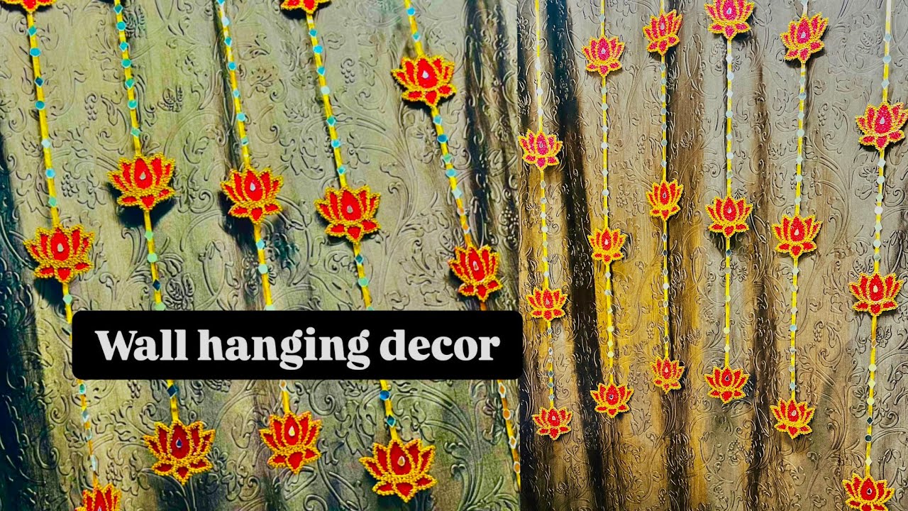 Lotus wall hanging diy for Diwali decor| Diwali decor craft ideas | Festive decor craft ideas