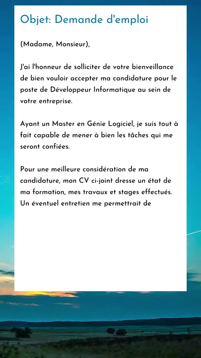 demande d'emploi