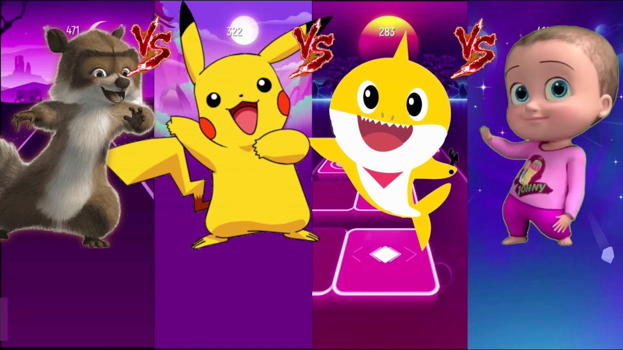 RJ Raccoon vs Pikachu vs Baby Shark vs BabyBoy | Tiles Hop Edm Rush ...