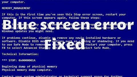 how to fix blue screen error/blue screen management error windows 7/8