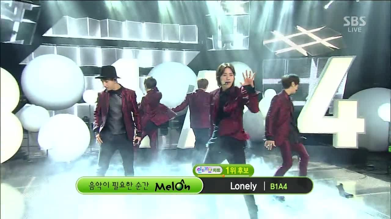 [B1A4] - Lonely @ Popular Inkigayo 140126