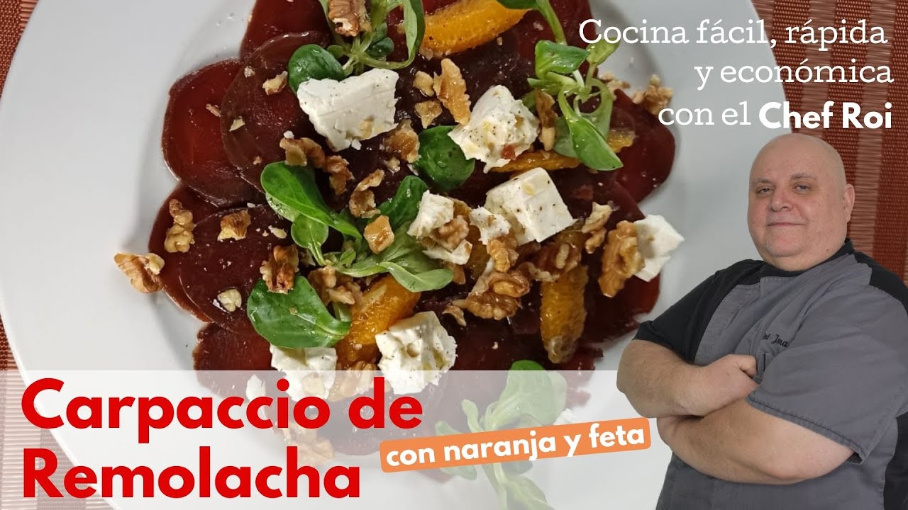 Carpaccio de REMOLACHA y NARANJA con un poco de queso FETA ǀ Una idea de entrada FÁCIL y SUCULENTA
