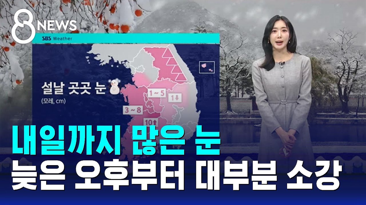 [날씨] 내일까지 많은 눈…늦은 오후부터 대부분 소강 / SBS 8뉴스