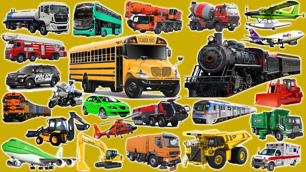 Learn the Names of Vehicles Police Cars, Ambulances, Fire Trucks, Planes, Cars, Trucks YouTube
