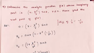 Constructing Analytic Functions when Imaginary Part is Given - Part 9: Complex Analysis Wealth