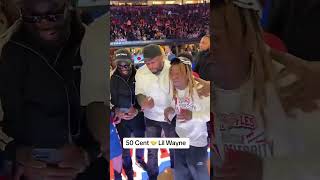 50 cent and Lil Wayne after the #NBA Celebririt game #50cent #LilWayne