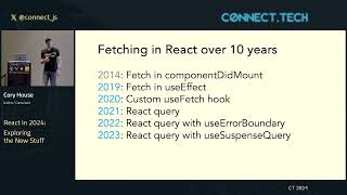 Connect.Tech 2024 - Cory House - React in 2024: Exploring the New Stuff