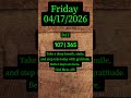 Friday 04/17/2026 God Bless All!