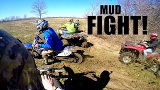 Dirt Bikes vs ATVs - MUD FIGHT