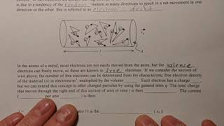 Electricity and Magnetism p28: Resistivity, Electron Drift Velocity (notes at: tromp.ca)