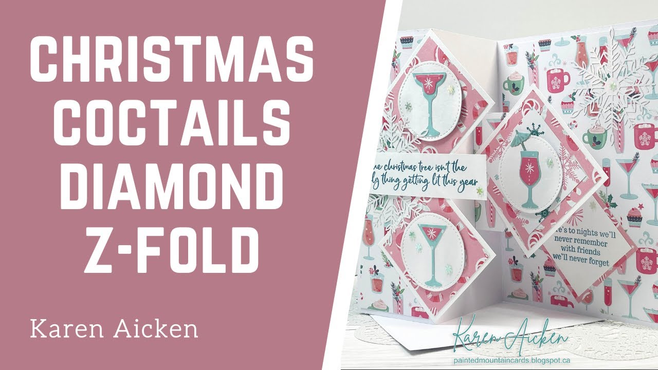 Christmas Cocktails Diamond Z Fold Card
