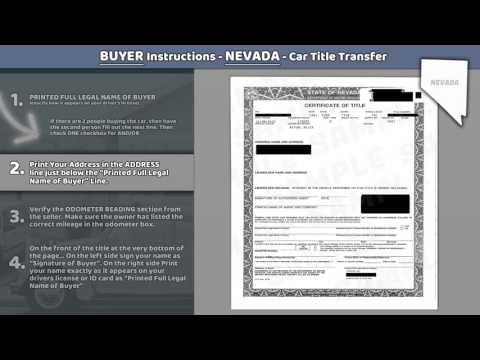 Nevada Title Transfer Car Buyer Instructions