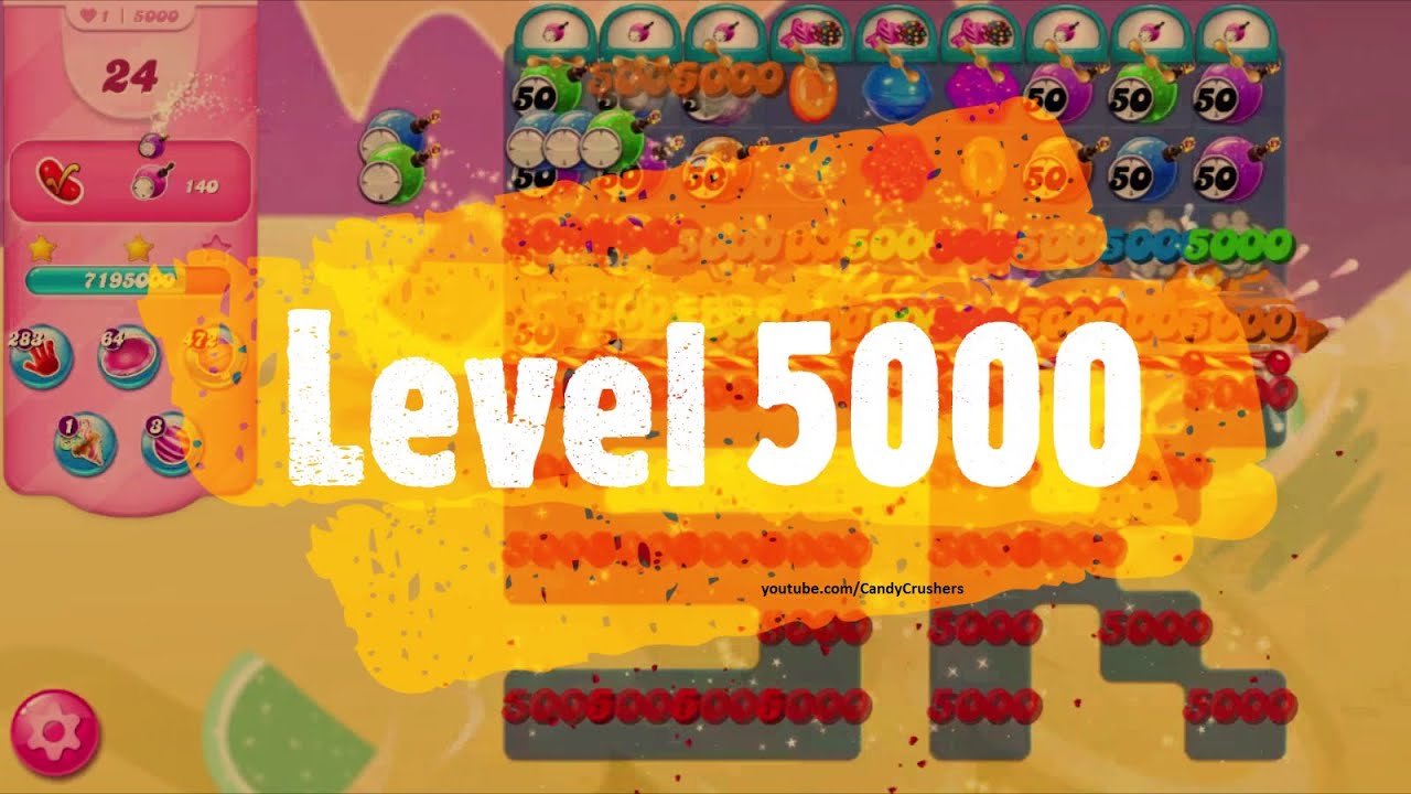 Candy Crush Saga Level 5000 No boosters ⭐⭐⭐🤩 YouTube