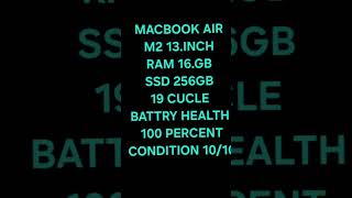 MACBOOK AIR M2 13 INCH RAM 16.GB SSD 256.GB #macbookair #applemacbook #laptops