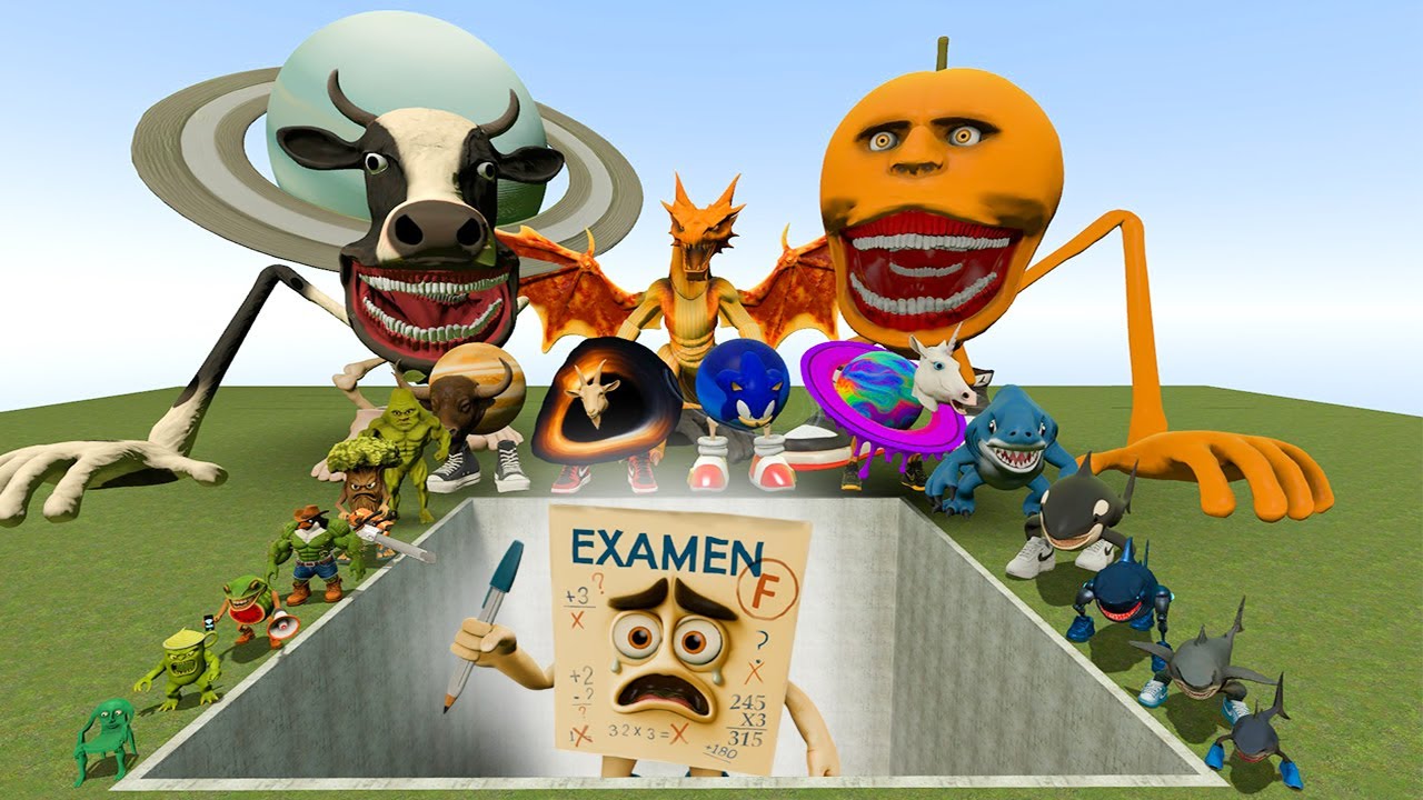 Мемы ИИ Brainrot против Noo My Examen F Boss Roblox в гигантской яме – Gmod Chaos