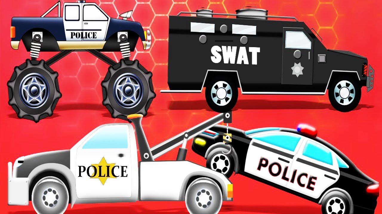 Best Police Car Compilation Video For Kids Learn Vehicles Kids