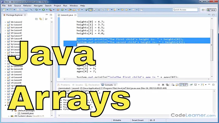 Java Tutorial - 01 - Declaring Arrays & Accessing Elements