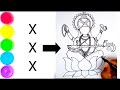 Very Easy Maa Saraswati Ji Drawing From 3 Cross 🎨/Saraswati Pooja Drawing//Basant-Panchmi Special