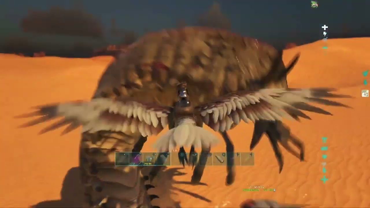 ARK LOST ISLAND 247, TAKING OUT A DEATH WORM WITH MY ARGIE WHAM.