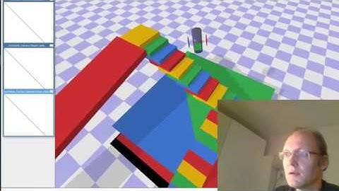 PyBullet hopper climbing stairs and descending a ramp