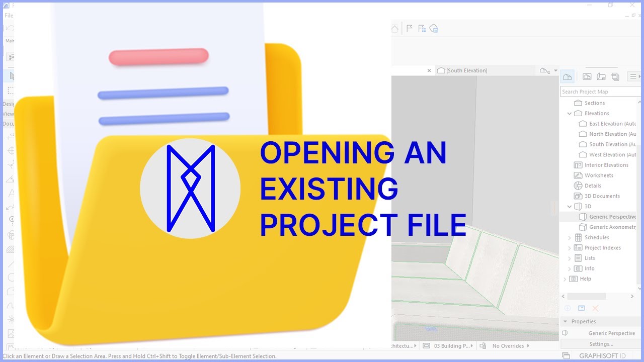 ArchiCAD 24 - Opening an Existing Project File - YouTube