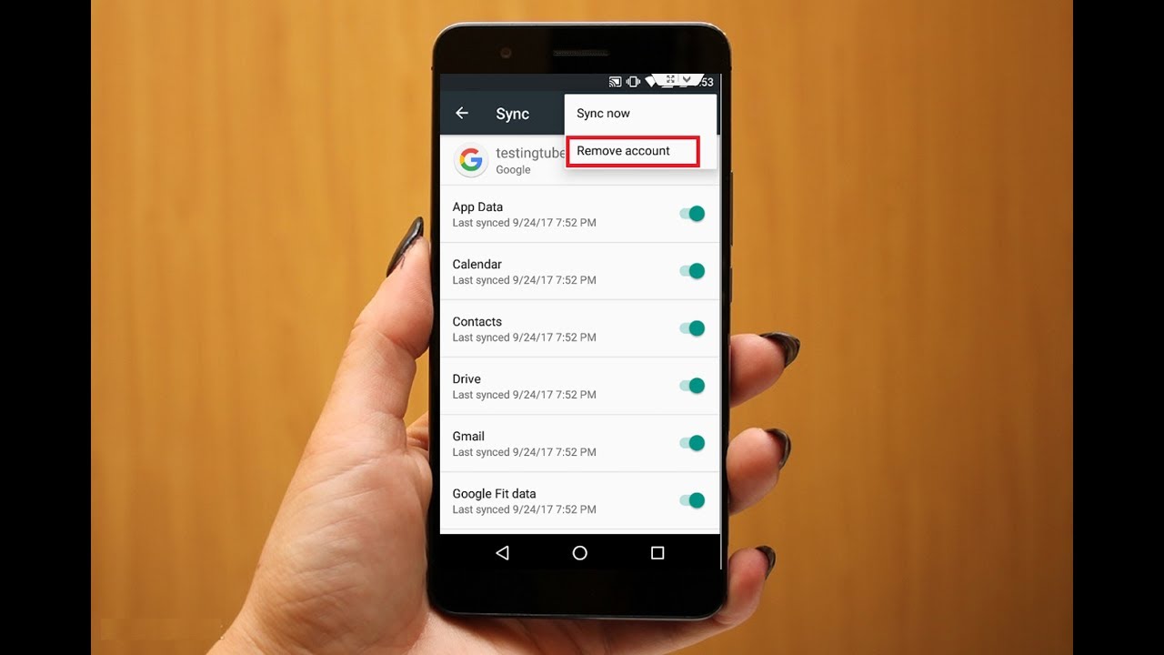 How to remove gmail account from android