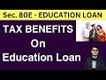 Sec. 80E Tax benefit on Education Loan | How to Claim Education Loan EMI in income tax return filing