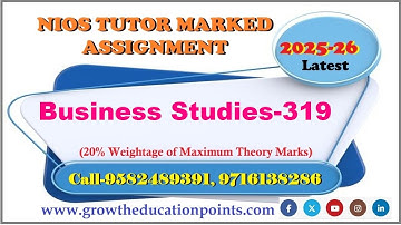 Online Nios Business Studies 319 Solved Assignment 2025-26