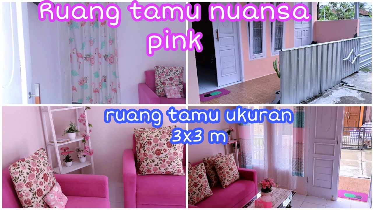 House Tour Ruang Tamu minimalis nuansa pink|| kenapa jendelanya kebalik????