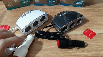 Bộ Chia 3 Ổ Nguồn Cắm Tẩu 12-24V Kèm 2 Cổng Sạc USB Tiện Lợi