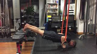 Feet Elevated Gym Ring Push Ups - Bodyweight Workout