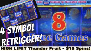 Rare Bonus 4 symbol Retrigger!⚡️Free Games on Thunder Fruit Slot Machine #casino #slots@HarrahsAZ screenshot 4