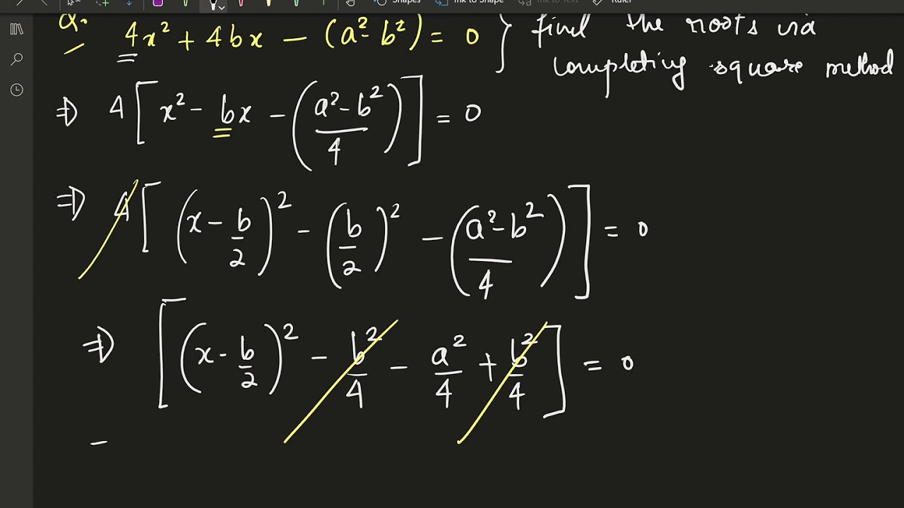 Illustration 11 || Completing Square Method || Solving a Quadratic ...