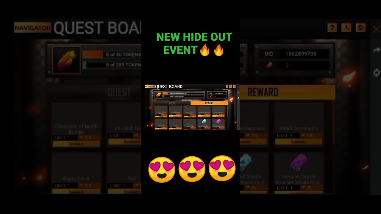 FREE FIRE NEW HIDEOUT EVENT 🔥🔥🔥🔥