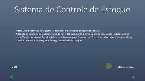 Controle de Estoque para iniciantes #20 C# SQL Server Alteração no script das tabelas | Mauro George