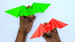 DIY Origami Flapping Bat | Paper Crafts For School Project | Paper Bat For Halloween Toys