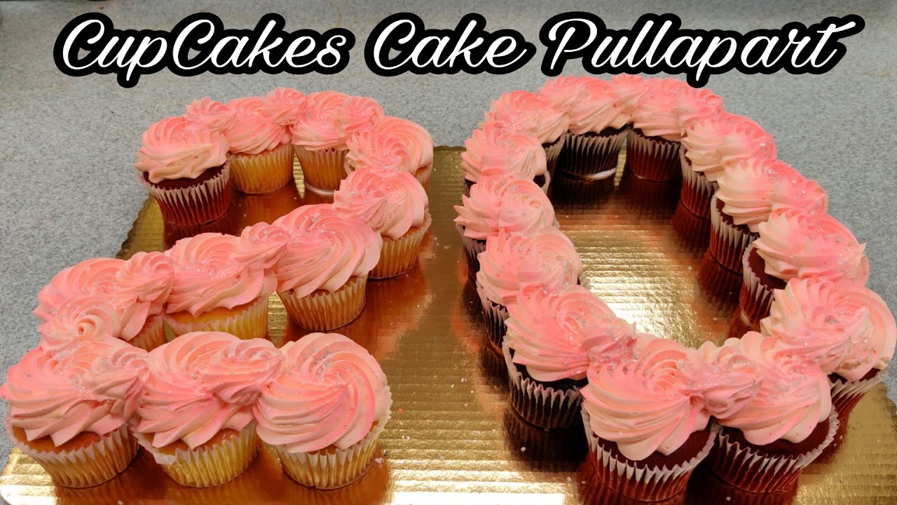 Number Cake | How To Make Number Shape Cake| Cupcakes Pullapart Cake | Easy  Cake Decorating Idea - YouTube
