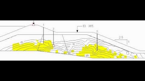 大壩應力模擬動畫 Upper San Fernando Dam.avi  - GeoStudio