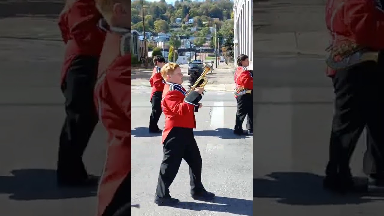 Drake and the Bellaire Marching Band after the Big Reds beat Union Local 8-7