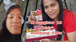 Part 1 #My Daughter Daughters  Bday mukbang Cake #Margie TV