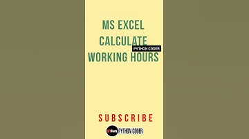 #MSEXCEL :Calculate Working Hours #Python #Coder #Coding #Programming #Programmer #Pythoncoder #Java